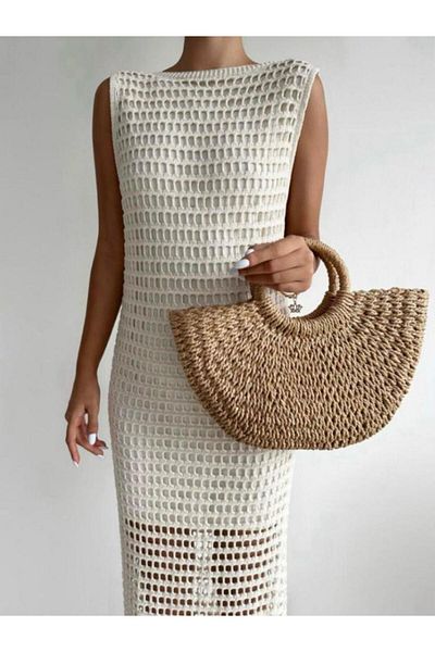 YouLikeButik Openwork Knitwear Dress - Lined Design