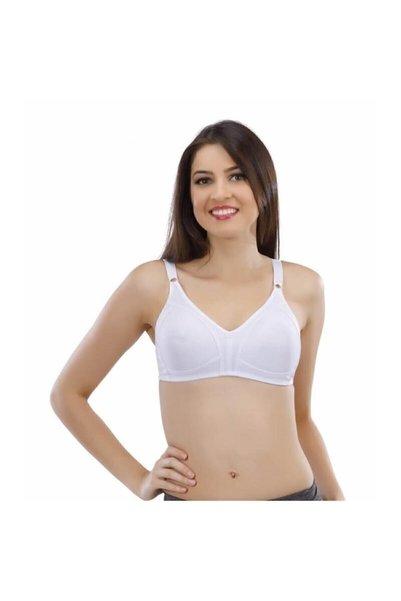 Generic Brand White Seamless Combed Cotton Gathering Minimizer Seamless Bra