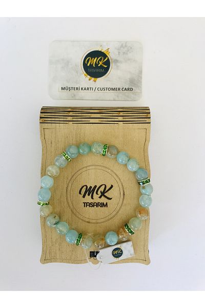 MK tasarım MK Design - Real Agate Stone Bracelet MKT4002