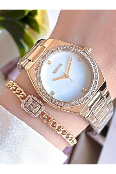 Wesse ساعة يد وسوار من الفولاذ المقاوم للماء بطول 30 مترًا من Elite غير قابلة...