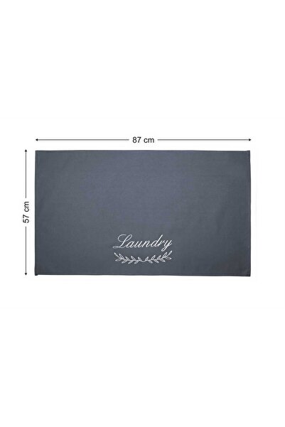 HOMELKA Çamaşır Makinesi Örtüsü Nakışlı Sıvı Geçirmez Kumaş Lacivert Renk