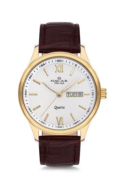 Nacar Men's Brown Leather Wristwatch Nc31-29b155-dsl2