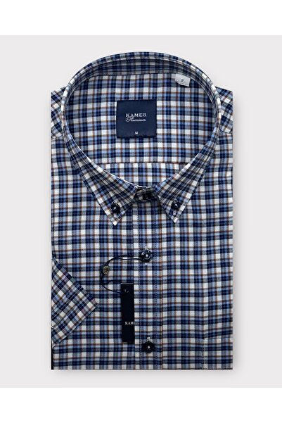 KAMER ERKEK REGULAR FIT KISA KOL EKOSE GÖMLEK 9478L