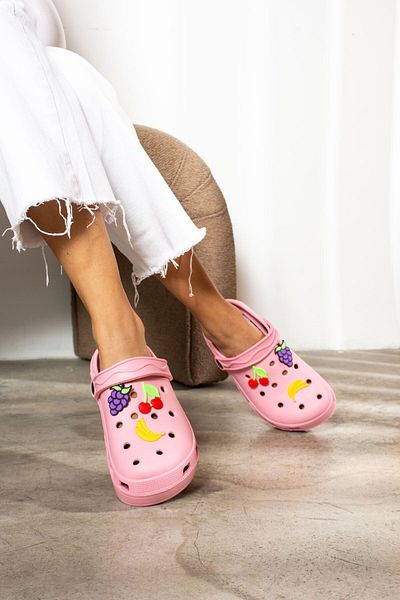 İmerShoes Pink Women's Sandals - High Massage Sole, Buckle Sabo, Doctor, Nurse and Cook Slippers 251