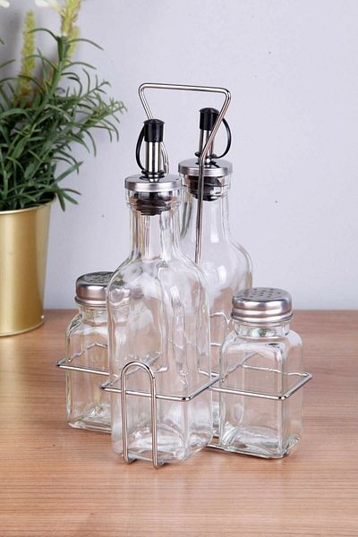 GÖNÜL G2926 4-Piece Oil Vinegar Salt Shaker Set
