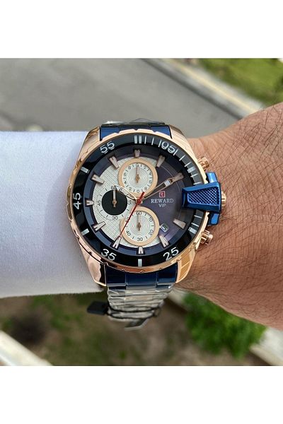 Reward Kskwatch Rd81092m.03 Navy Blue Cord Men's Wristwatch