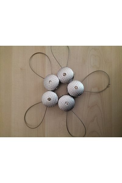 Brilliant Magnet argintiu pentru colector de perdele Cataramă pentru perdele (SET DE 5)