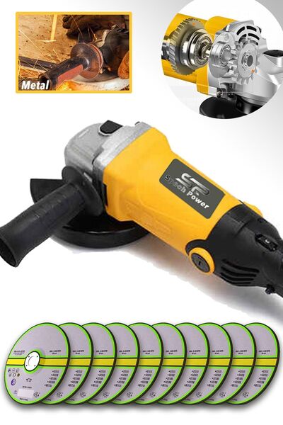 Spech Power Bakır Sargı Devir Ayarlı 1500 W Spiral Avuç Içi Kesme Ve Taşlama Makinası 10 Ad Kesme Taşı Hediye