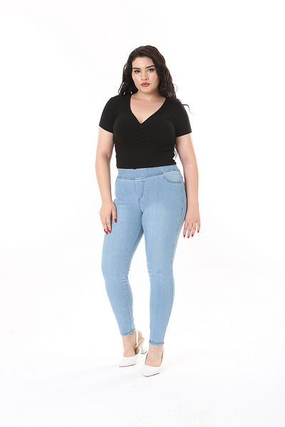 XL Modam Blugi Lycra Blue Plus Size - Femei