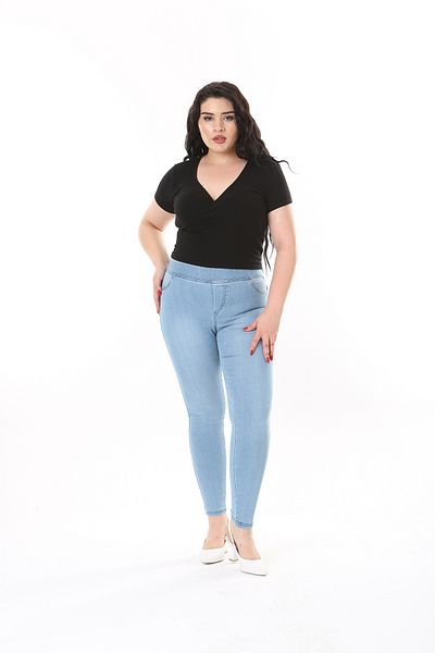 XL Modam Blugi Lycra Blue Plus Size - Femei