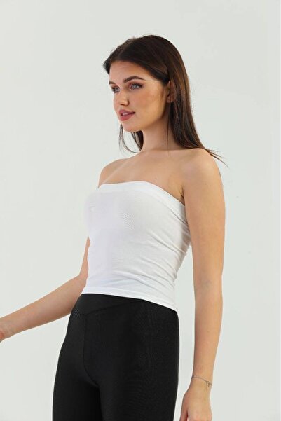 ModaWiser Woman Strapless Long Bustier White