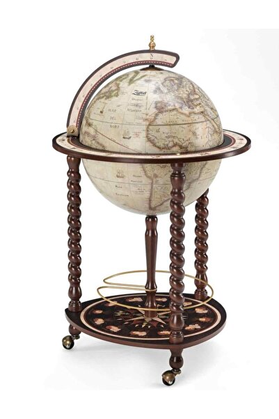 Genel Markalar İtalyan Zoffoli El Yapımı Servis Arabası Dünya Haritalı Küre B...