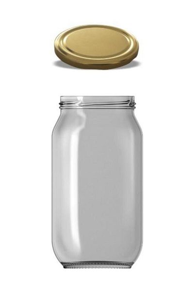 Paşabahçe 1000 Cc 10 Pieces Glass Jar - Pickles with Gold Lid Vs