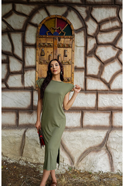 OKSHEN Women's Padded Long Slit Dress