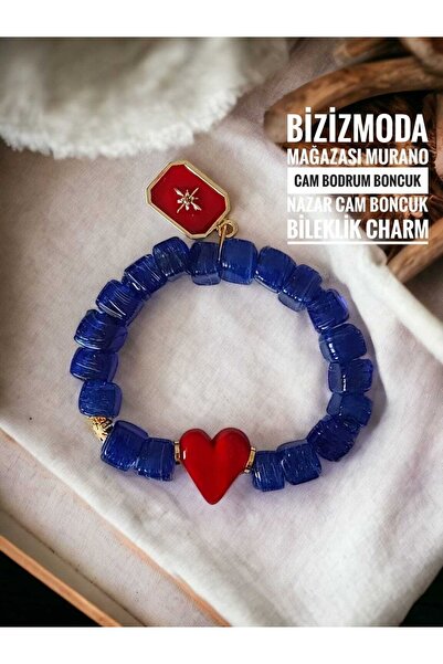 bizizmoda Murano Cam Bodrum Boncuk Charm Nazar Boncuk Bileklik Nazar Boncuklu...
