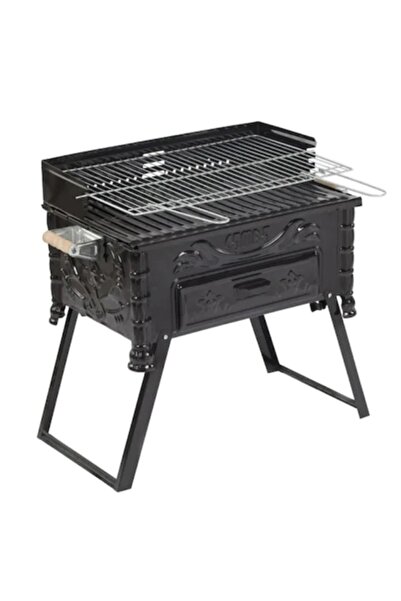 CEMRE C75 Mangal Yağdanlıklı Kalın Ayaklı Pervazlı Kömürlü Mangal 33 X 50 Cm