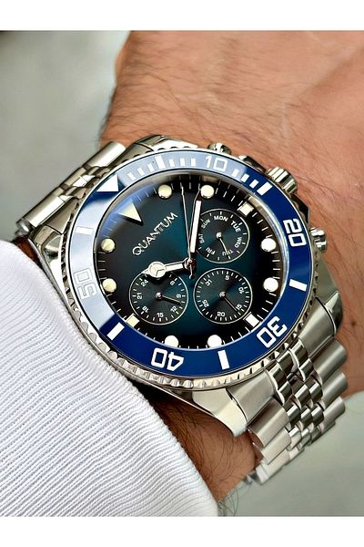 Quantum PWG1048.390 Multi Function 10 Atm Waterproof Men's Wristwatch