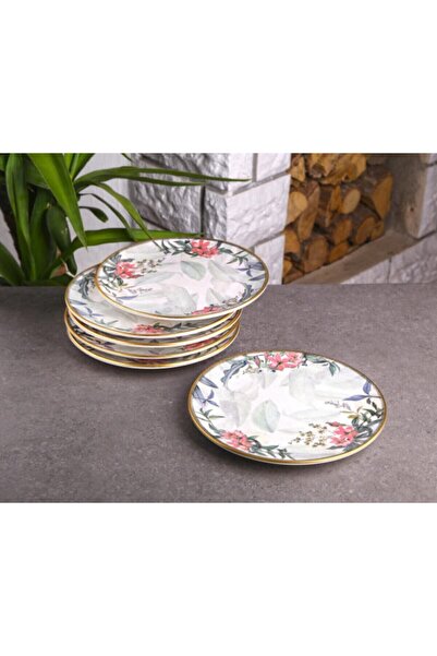 GÖNÜL COLLECTION Gönül Mutfak Gnl G4204 Leafly Seramik Pasta Tabağı 6 Adet 21 Cm