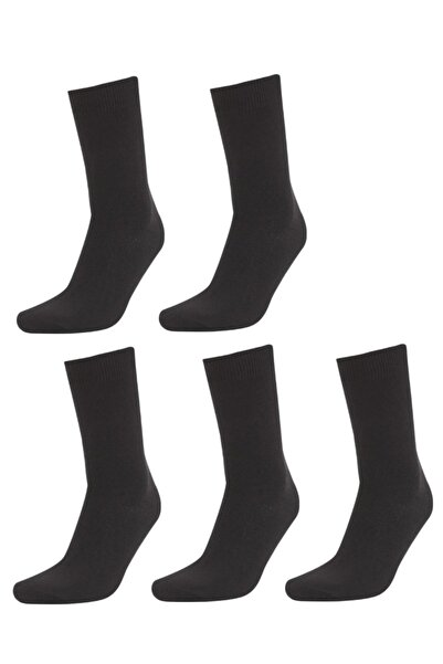 Gürhan Çorap 5 Ζεύγη Βαμβακερές μονόχρωμες Μαύρες Κλασικές Ανδρικές Κάλτσες L...