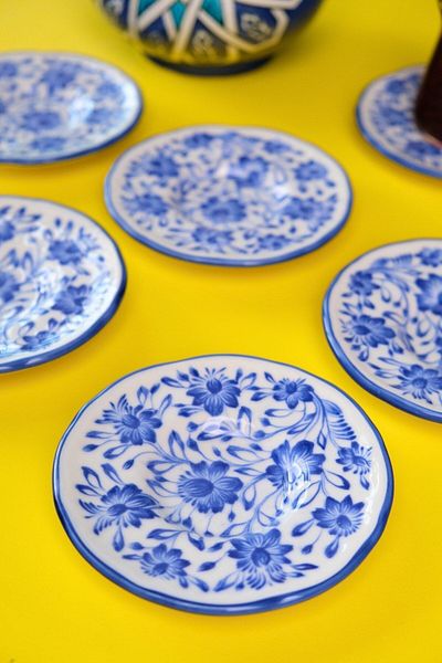 JAMUOR 12cm 6 Piece Mess Fulya Porcelain Tea Plate Set