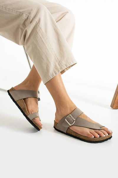 Uniqueqoop Dubai Cork Sole Calf Leather Anatomical Slippers