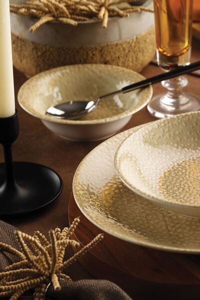 Kütahya Porselen Nanokrem 24 Parça 6 Kişilik Yemek Seti 891058