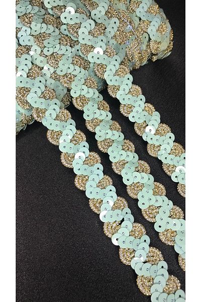 Ozpas 3m Blue Stripe Sequin Decorative - 1.5 Cm
