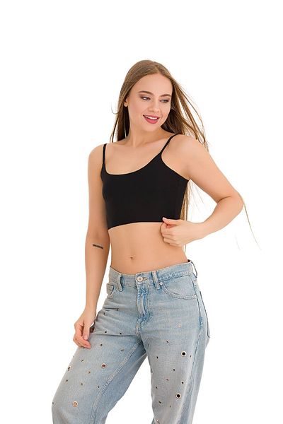 Newlilla 777 damă - pachet bustieră crop crop din 3 piese, curea subțire reglabilă