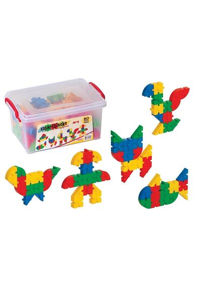 DEDE Smart Blocks 80-Piece Educational Lego Set - With Storage Box