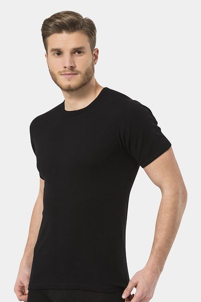 TÜREN Türen Men's Rib O-Neck Undershirt 102/Black