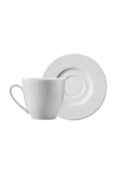 Kütahya Porselen Açelya 12 Parça 6 Kişilik Krem Kahve  Fincan Takımı