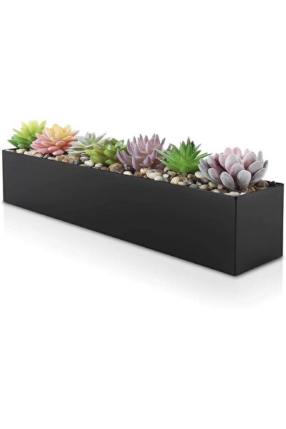 janiyeva (75 CM) Sukulent Kaktüs Metal Saksı Çiçeklik Saksılık Masa Üstü (1 A...