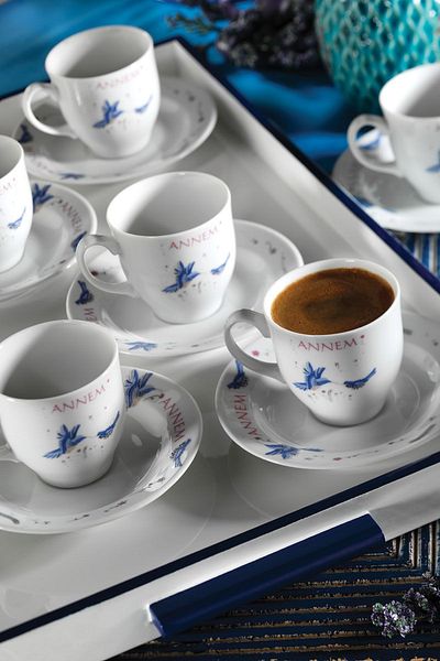 Kütahya Porselen Σετ καφέ Jasmine 12 τεμαχίων για 6 άτομα 10228
