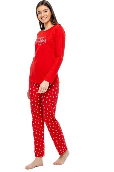 MOD Red Long Sleeve Women's Pajama Set - 3968
