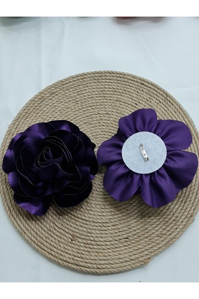 Esteks Dantel ve Tekstil Aksesuarları Iğneli Yaka Çiçeği Broş Kumaş Çiçek Gül Broş 15 CM