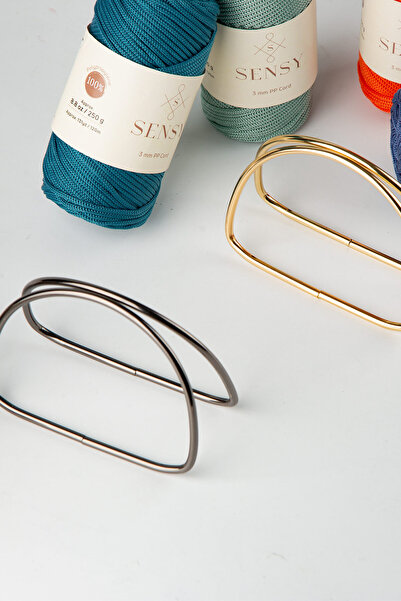 SENSY Metal Çanta Sapı ( D MODEL ) Sarı 11 Cm