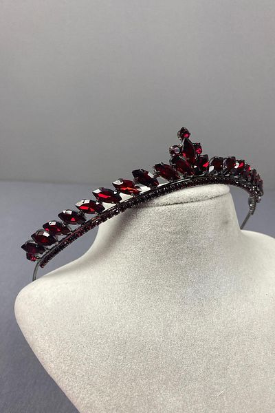 Hayalperest boncuk Claret Red Ece Model Thin Bridal Crown