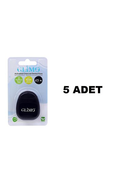 Glimo Activated Carbon Dental Floss - 5 Pieces