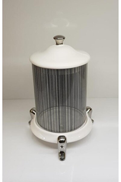 Zücev Sembol Dream Line 24x17 Cm Beyaz Vakum Kapaklı Cam Baharatlık-kavanoz 002-b