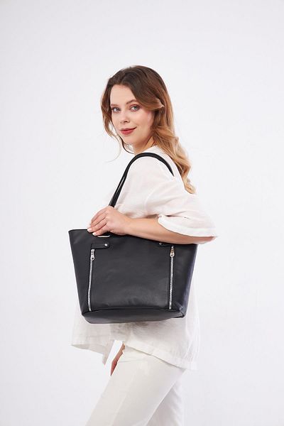 DERİNSS Genuine Leather Black Women's Shoulder Bag - Derinss _ Dkb515
