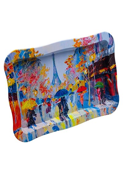 EVLE Ef165-q2 Rain Paris Patterned Rectangular Tray 24x36 Cm