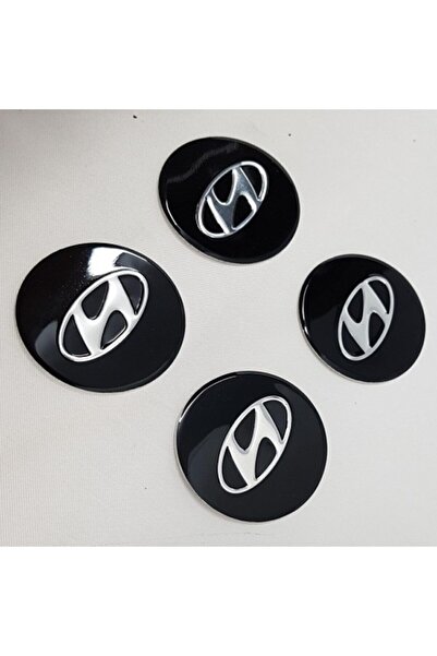 YED Jant Göbeği Arma Hyundai Alüminyum 60mm. 4'lü Set Siyah