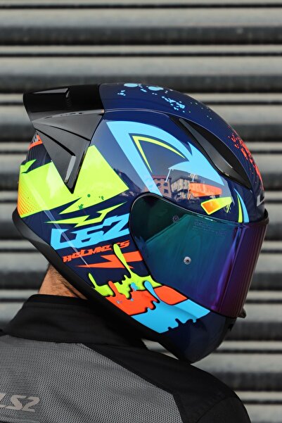 LS2 RAPİD RACE TAGLINE MAVİ-NEON SARI