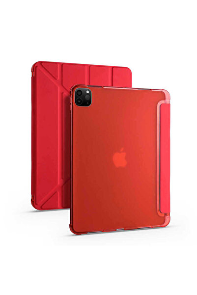 halkhouse İpad Pro M2 3-4-5.Nesil 12.9 Kılıf Katlanır Kalem Bölmeli Tri Foldi...