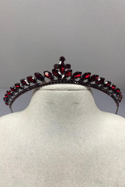 Hayalperest boncuk Claret Red Ece Model Thin Bridal Crown