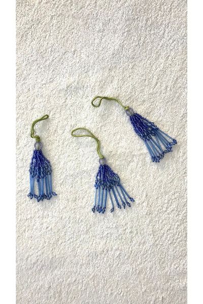 Ozpas Blue Tassel Beaded Decorative - 4pcs
