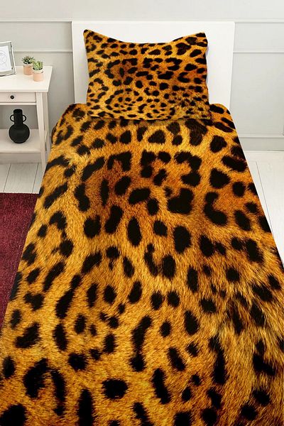 3D ELSE HALI Patterned Printed Black Pique Set - Single Bedspread
