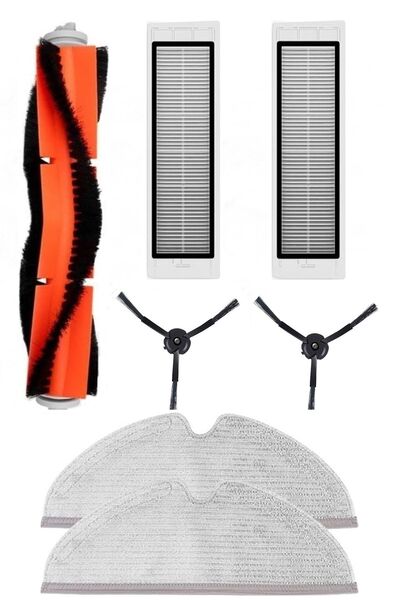 ibrush طقم Roborock S50 Ultra مكون من 7 قطع - متوافق مع S50 S55، أسود مع فرشا...