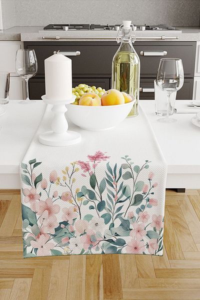 Else Dekor 40x140cm Ψηφιακό τυπωμένο πολύχρωμο λουλουδάτο μοτίβο ανθεκτικό στους λεκέδες Runner