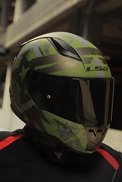 LS2 RAPID 2 THUNDER BIRDS MAT YEŞİL-SİYAH-GRİ KASK